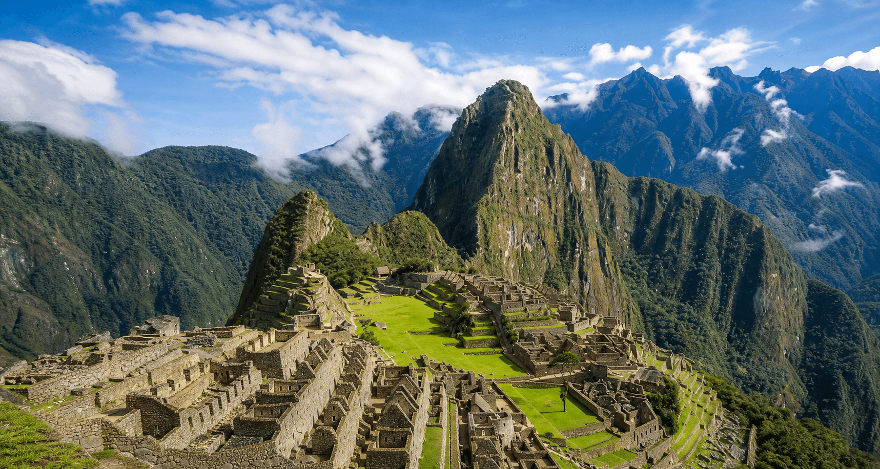 Machu Picchu terraces and mountains
